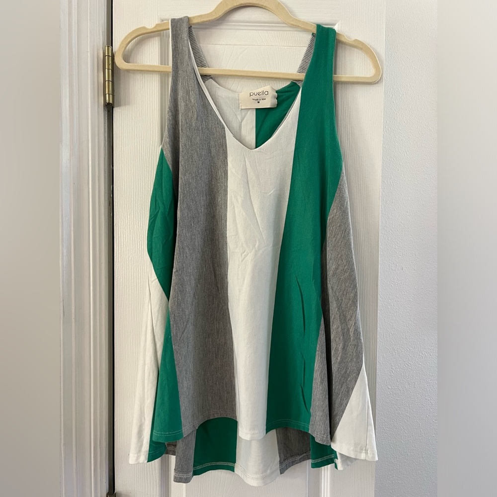 Anthropologie Puella flowy striped tank